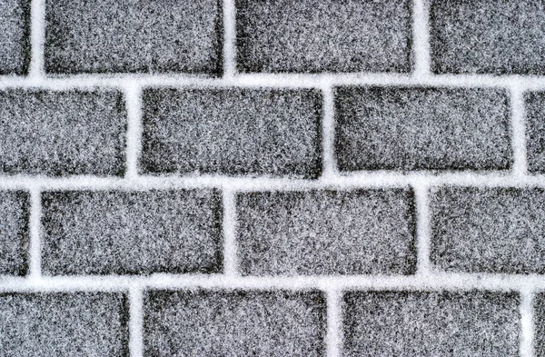 Brickroad with snow — Stock Photo, Image