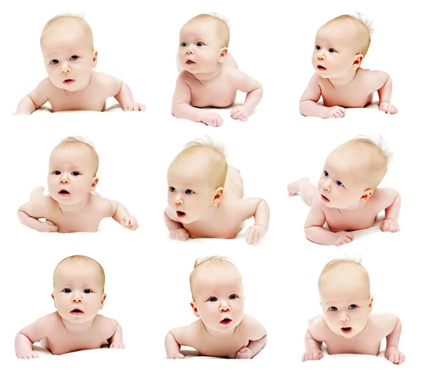 Recién nacido babys es gatear conjunto — Foto de Stock