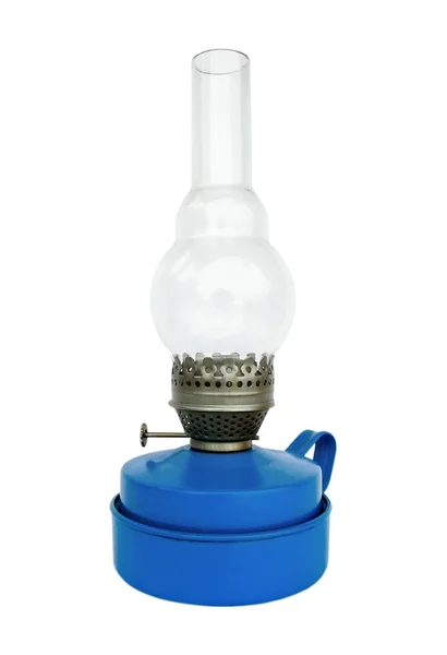 Синя старовинна гасована лампа — стокове фото