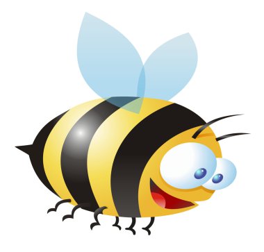 Comic illustration of a bee clipart