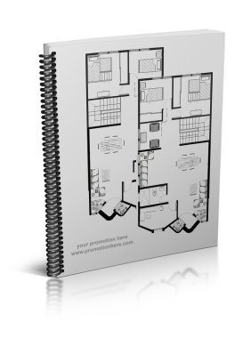 kitap, not defteri, defter, çizimleri bir ev ile