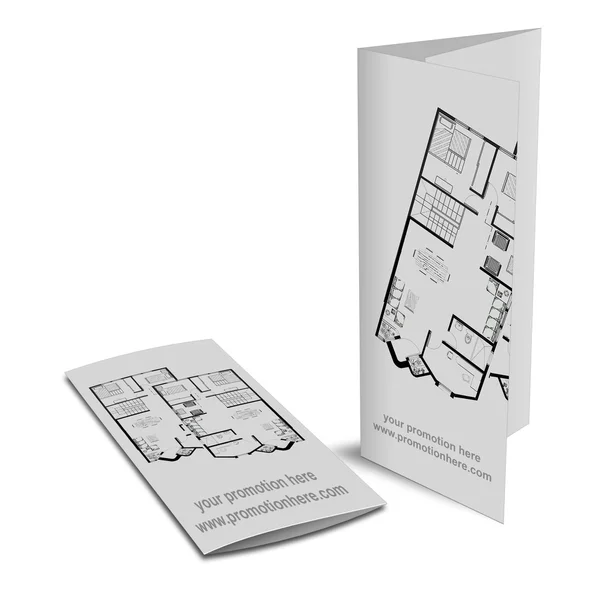 Φυλλάδιο με τα σχέδια ενός σπιτιού για προώθηση — Φωτογραφία Αρχείου