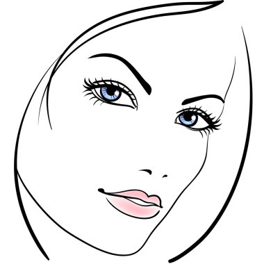 Beauty girl face vector icon