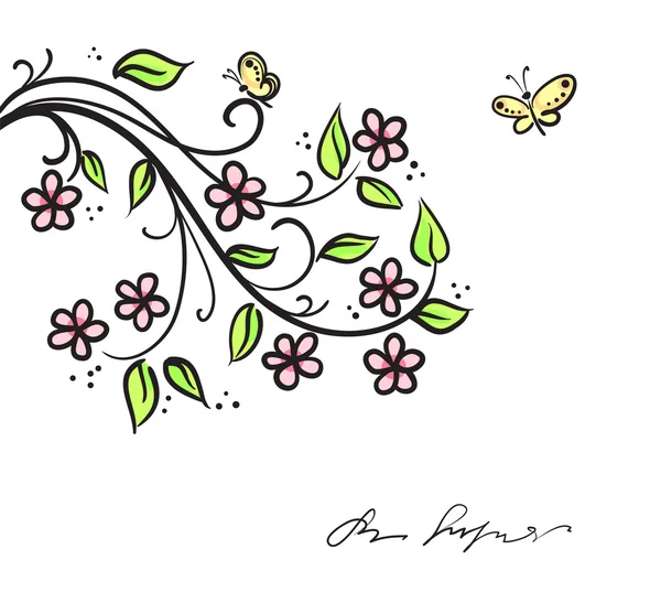 Абстрактний квітковий фон з гілками дерева — стоковий вектор