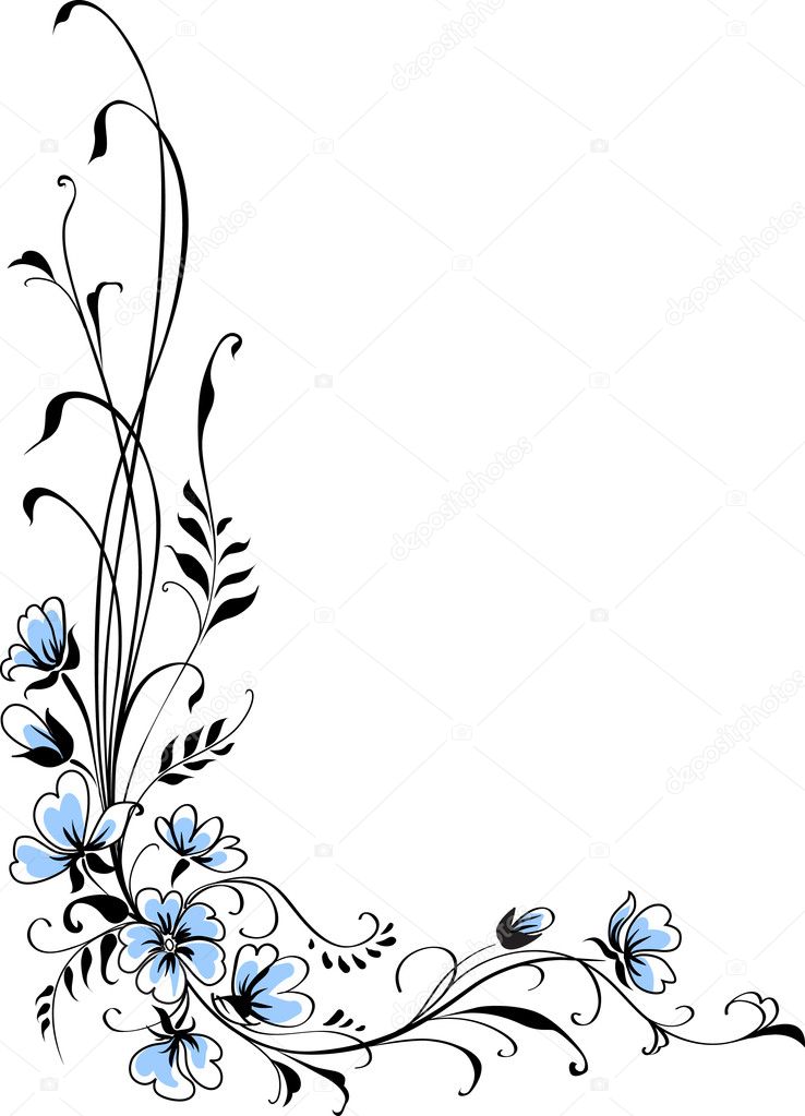Floral background blue flower vector