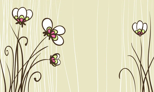 Kaart met gestileerde bloemen voor verjaardag tekst — Stockvector