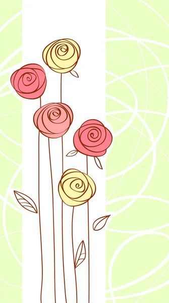 Grußkarte mit roter Farbe Rose Blume — Stockvektor