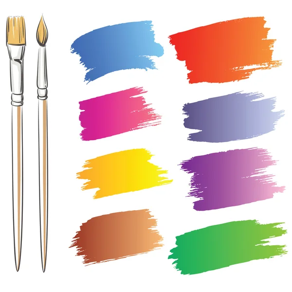 Brushes and grunge painted elements. Vector painted banners — Stock Vector