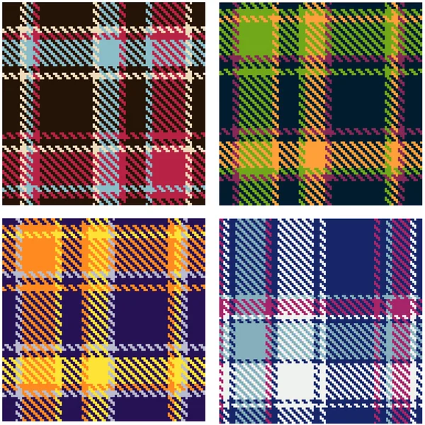 Set of seamless checkered vector pattern — Stock Vector