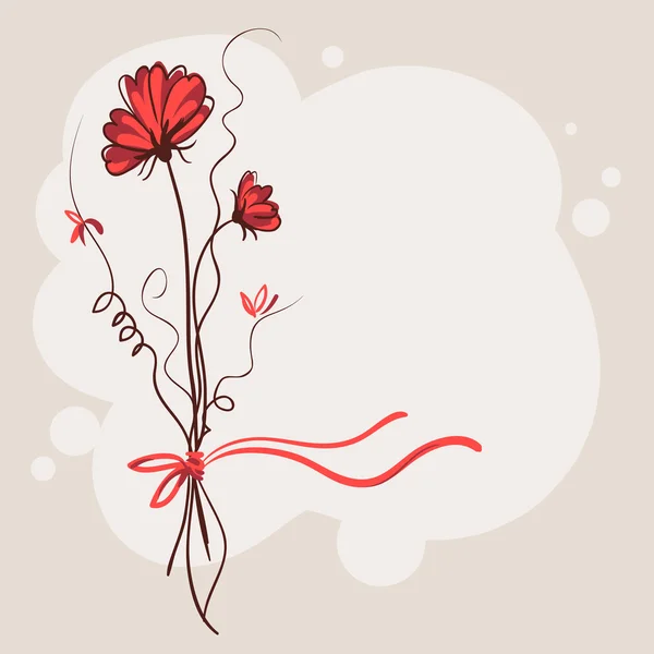 Röd blomma vektor kort bakgrund — Stock vektor