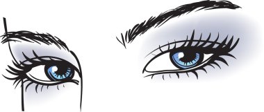 kadın mavi gözler