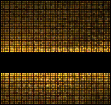 Multicolor abstract lights gold disco background. Square pixel m clipart