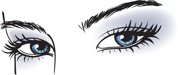 Ojos azules femeninos — Vector de stock