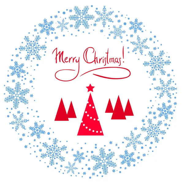 Couronne de Noël vectorielle avec arbre rouge et étoile — Image vectorielle