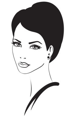 Beauty woman face vector icon clipart