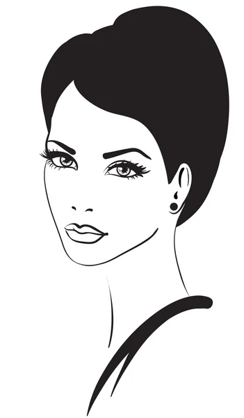 Krása ženská tvář vektorové ikony — Stockový vektor