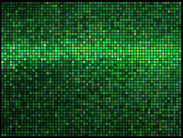 Çok renkli Özet disko arka planı yeşil ışıklar. kare piksel — Stok Vektör