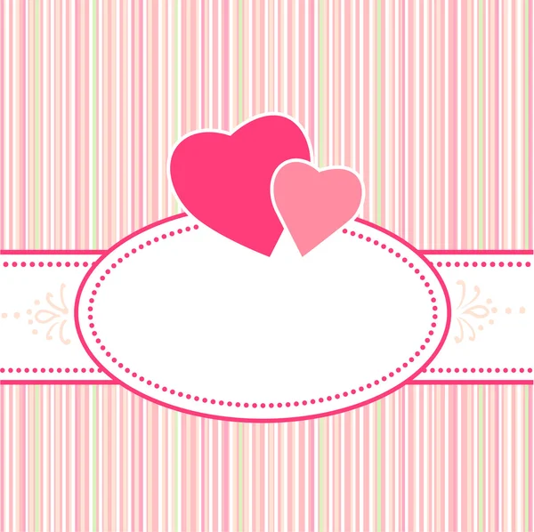Aniversário, saudação, cartão de dia dos namorados ou casamento com corações — Vetor de Stock