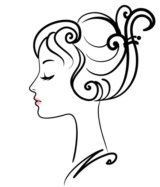 Красивая векторная иллюстрация лица девушки — стоковый вектор
