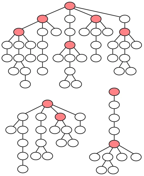 Sada abstraktní stromových struktur — Stockový vektor