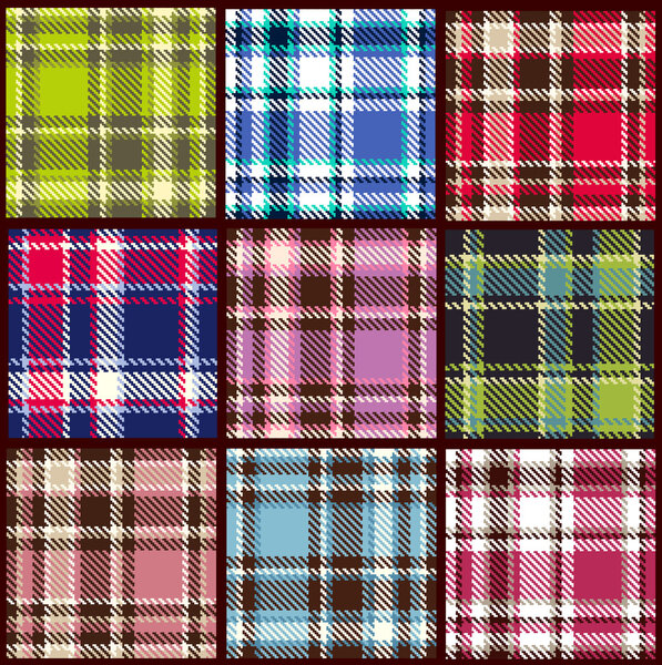 набор бесшовных клетчатых векторов
