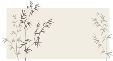 Chinese bamboo branches on horizontal background clipart