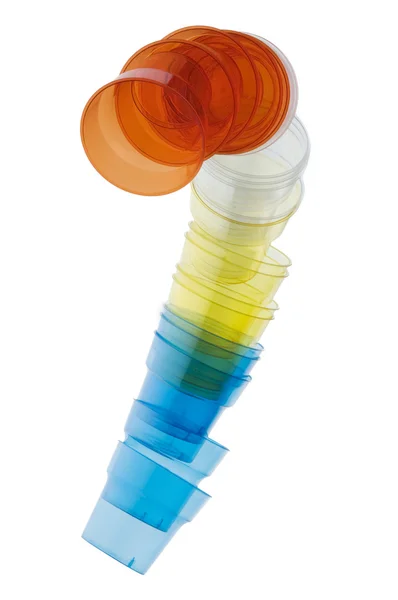 Ομάδα πολύχρωμα πλαστικά ποτήρια — Φωτογραφία Αρχείου