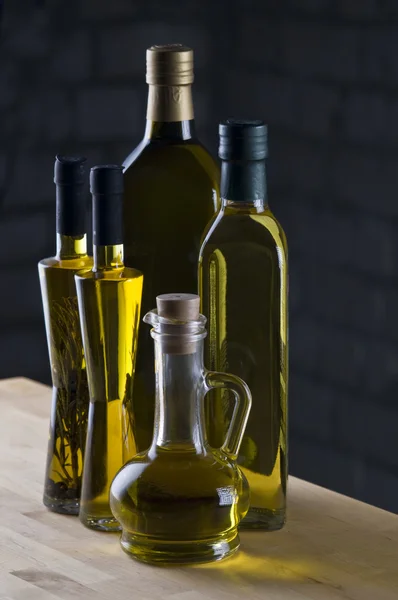 Olive oil bottles — Stock Photo, Image