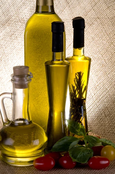 Olivový olej láhve — Stock fotografie