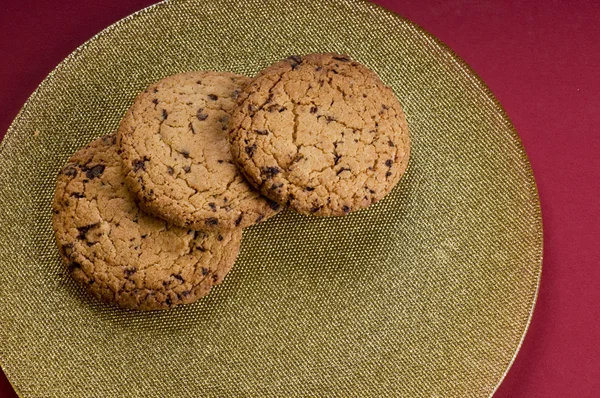 Шоколадне печиво на тарілці Ліцензійні Стокові Зображення