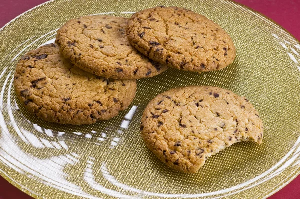 Chocolate cookies on a plate — Stock Photo, Image
