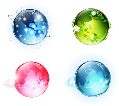 Earth globes clipart