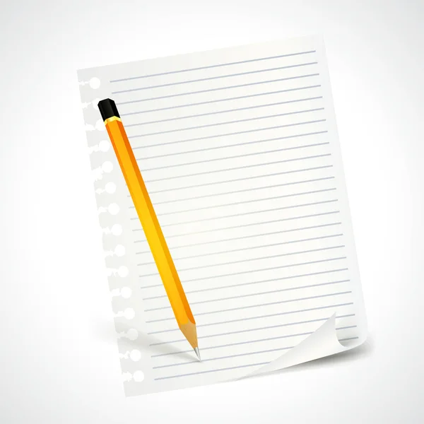 Kalem ve not kağıdı — Stok Vektör