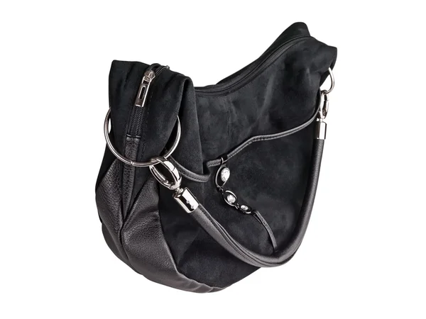 Frau schwarze Handtasche — Stockfoto