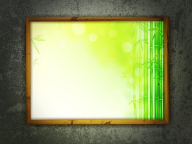 Painting in frame at grunge wall clipart