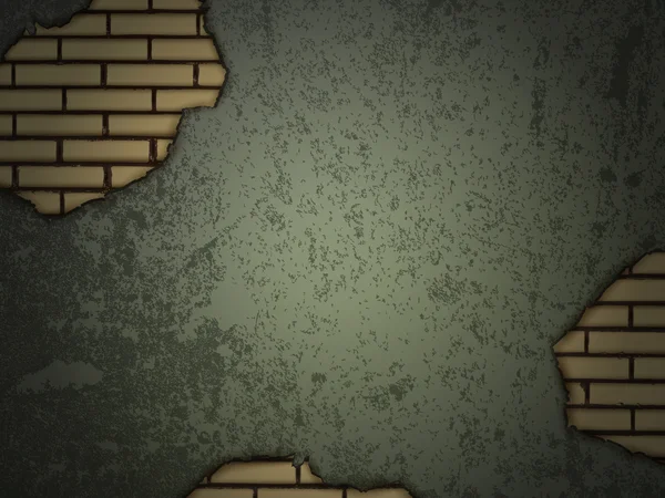 Grunge muur met baksteen gaten — Stockvector