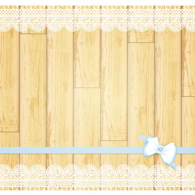 Lace frame at wooden background clipart