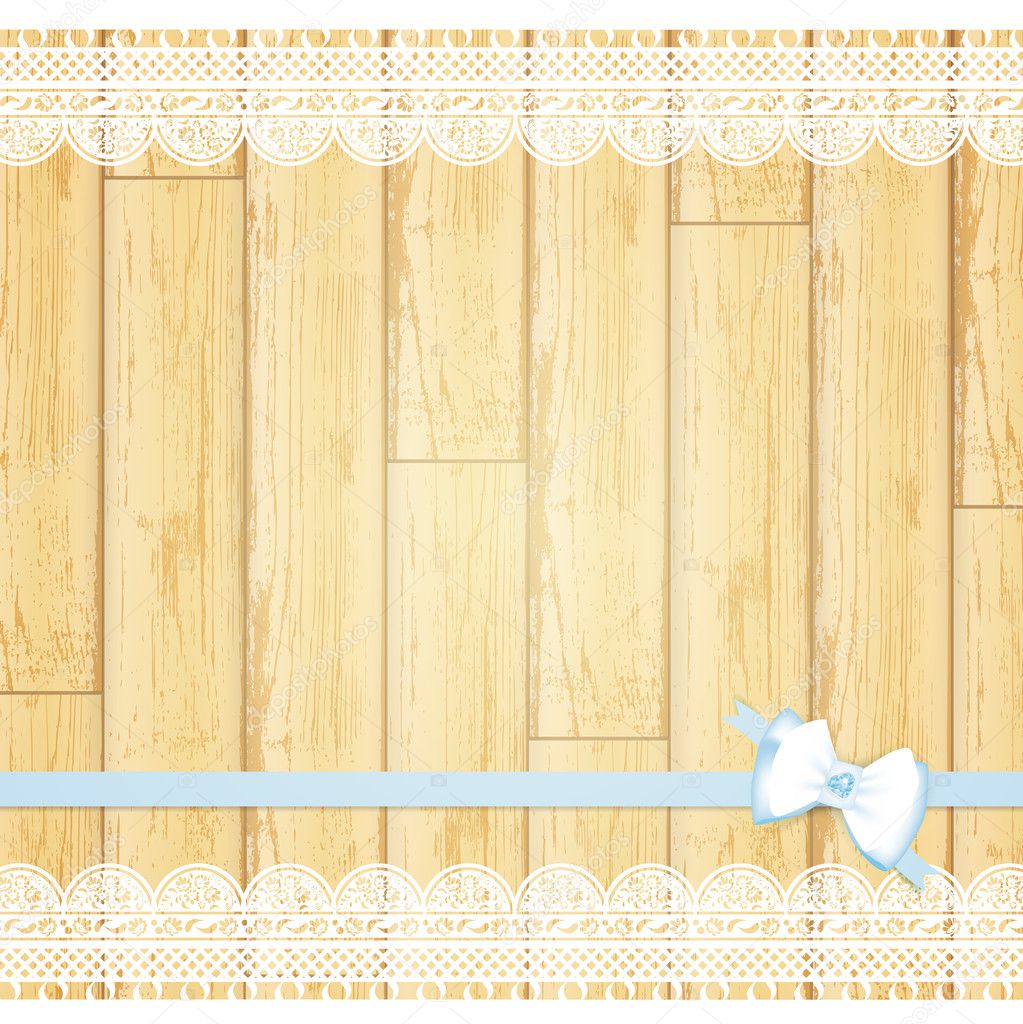 Lace frame at wooden background
