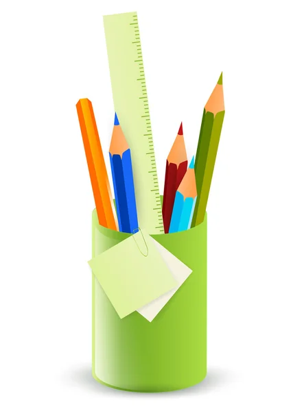 Bleistifte im Ständer — Stockvektor