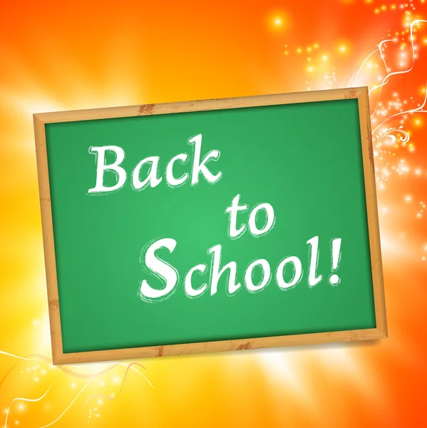 Tavlan med "tillbaka till skolan!" meddelande — Stock vektor