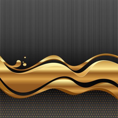 Golden stream waves on metal texture