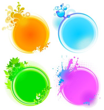 Color round vector frames clipart