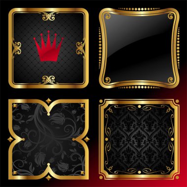 Ornate golden framed labels clipart