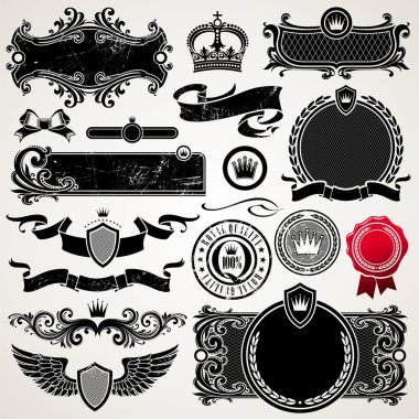 Set of royal ornate frames and elements clipart