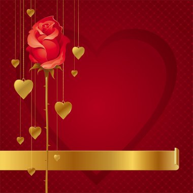 Valentines illustration with rose clipart