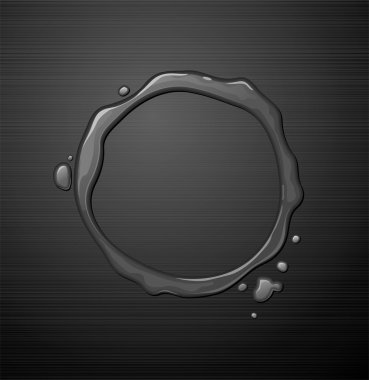 Water round frame on metal texture clipart