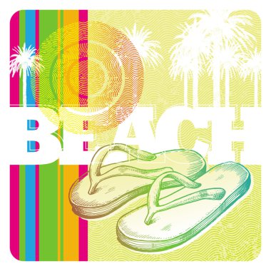 Abstract tropical illustration with slippers clipart