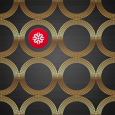 Seamless background with golden round clipart