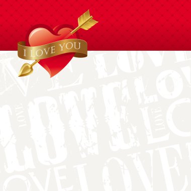 Valentines card with Heart clipart