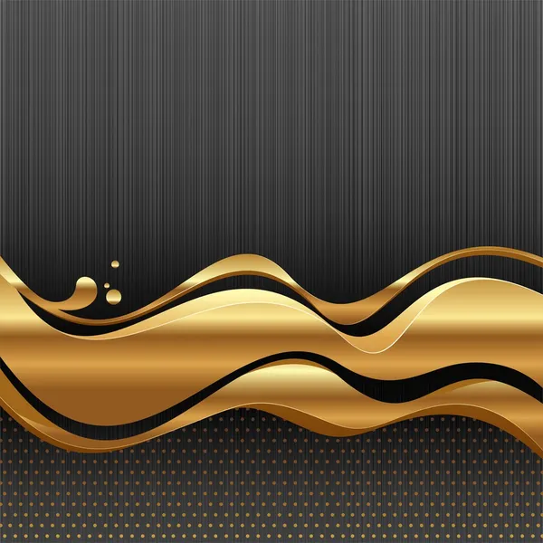 Золоті хвилі потоку на металевій текстурі — стоковий вектор